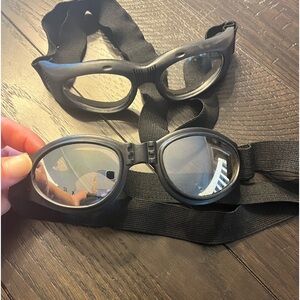 Two pair of vintage motorcycle, skiing, bike riding goggles